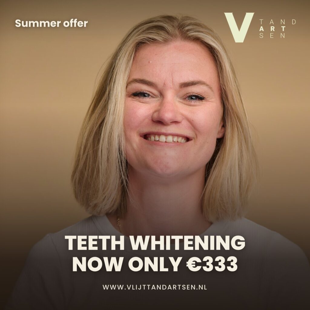 Summer offer for teeth whitening at VLIJT Tandartsen Eindhoven